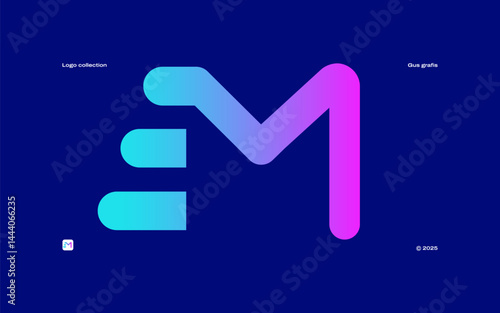 The minimalist letter M logo with horizontal lines creates a strong sense of movement and direction. Dynamic lines indicate speed, progress, forward momentum, innovation, or transportation.