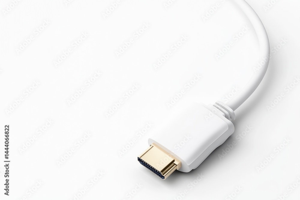 Fototapeta premium White HDMI Cable