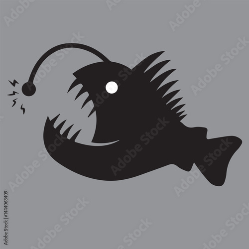 angler fish,vector illustration of cartoon fish