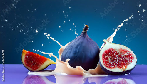 Capture the vibrant energy and refreshing essence of a fig liquid explosion with this stunning beverage photography shot. The powerful splash of rich fig juice creates an exciting visual of motion