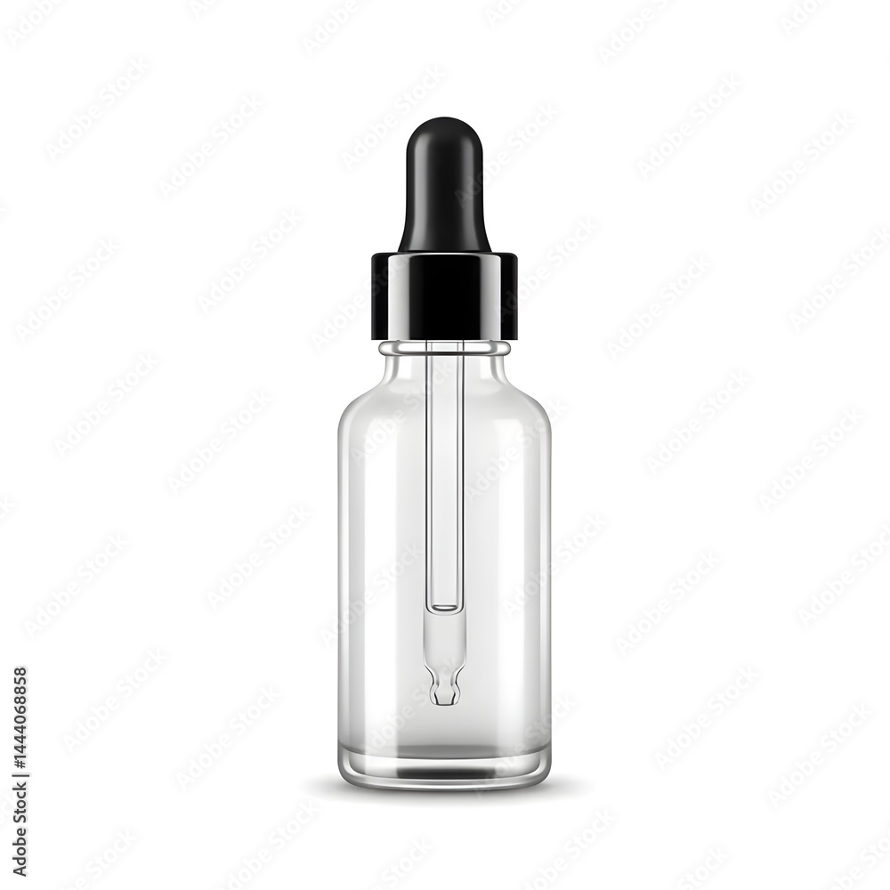 serum, dropper, pipette, mock, drop, up, container, glass, jar, essence, brown, flask, clear, mockup, transparent, black, white, vial, water, plastic, background, pot, vector, medicine, design, 3d, is