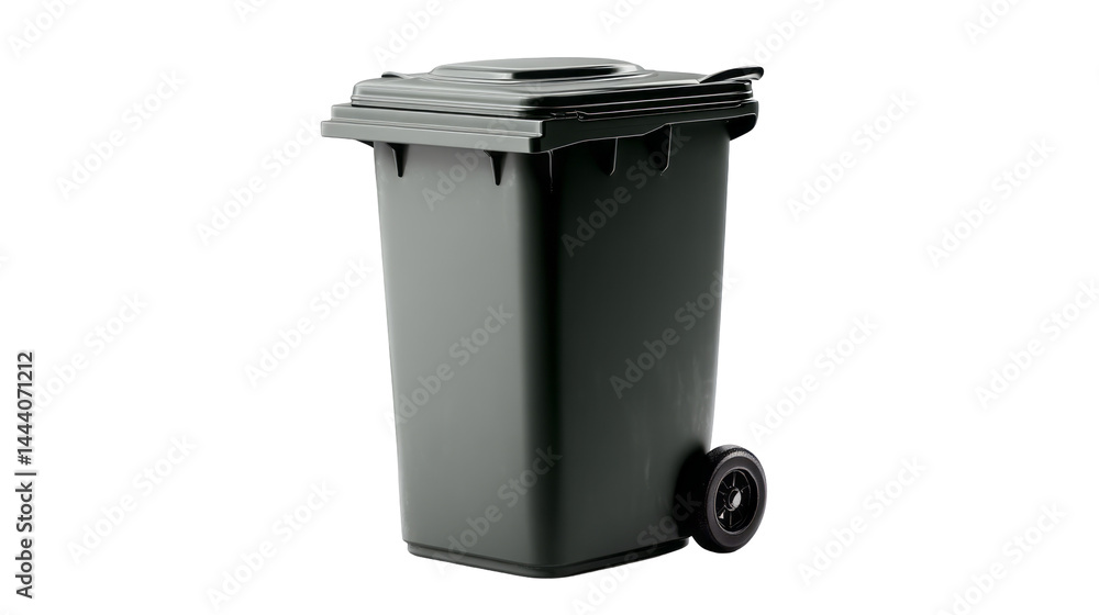 a green garbage can isolated, transparent background a green garbage can isolated, transparent background
