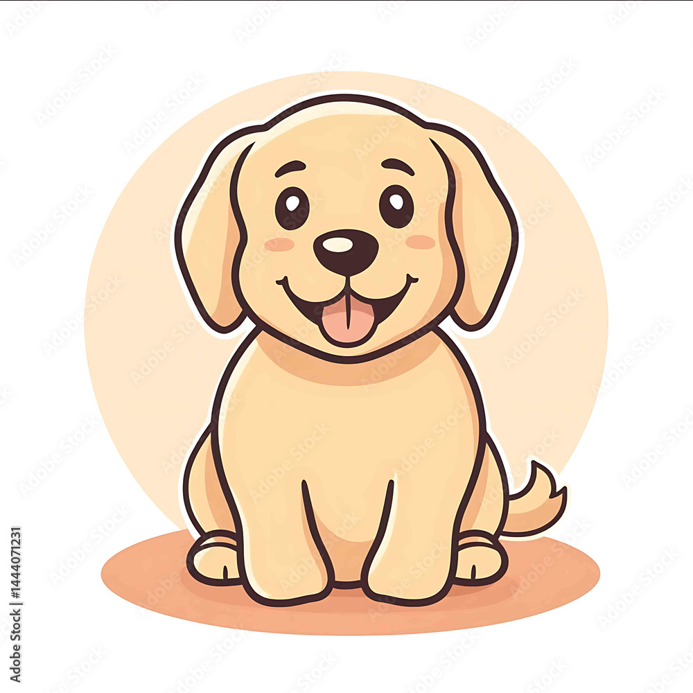 adorable flatstyle illustration of a golden retriever soft rounded shapes simple bold outlines warm muted color palette minimal details kawaii aesthetic relaxed and friendly mood no adorable flatstyle illustration of a golden retriever soft rounded shapes simple bold outlines warm muted color palette minimal details kawaii aesthetic relaxed and friendly mood no