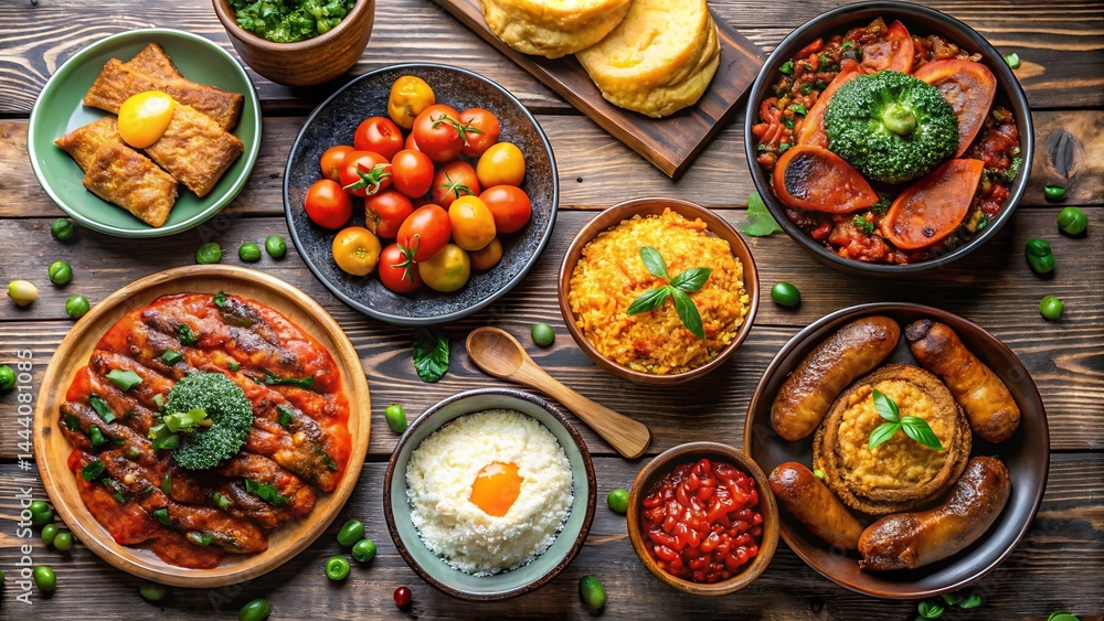 a vibrant and appetizing flat lay of 5 traditional background a vibrant and appetizing flat lay of 5 traditional background