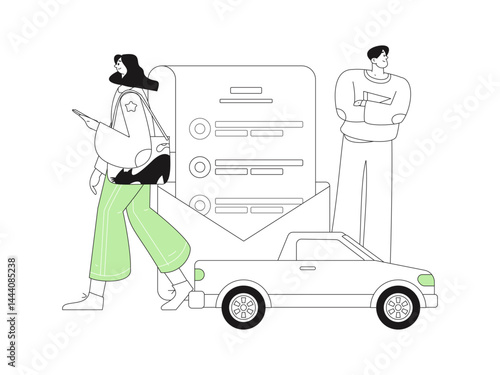Buy insurance for car flat character vector concept operation illustration
