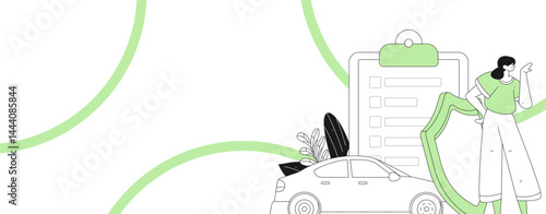 Buy insurance for car flat character vector concept operation illustration
