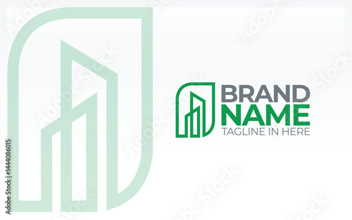 City logo formed bulding symbol with simple line and modern style	