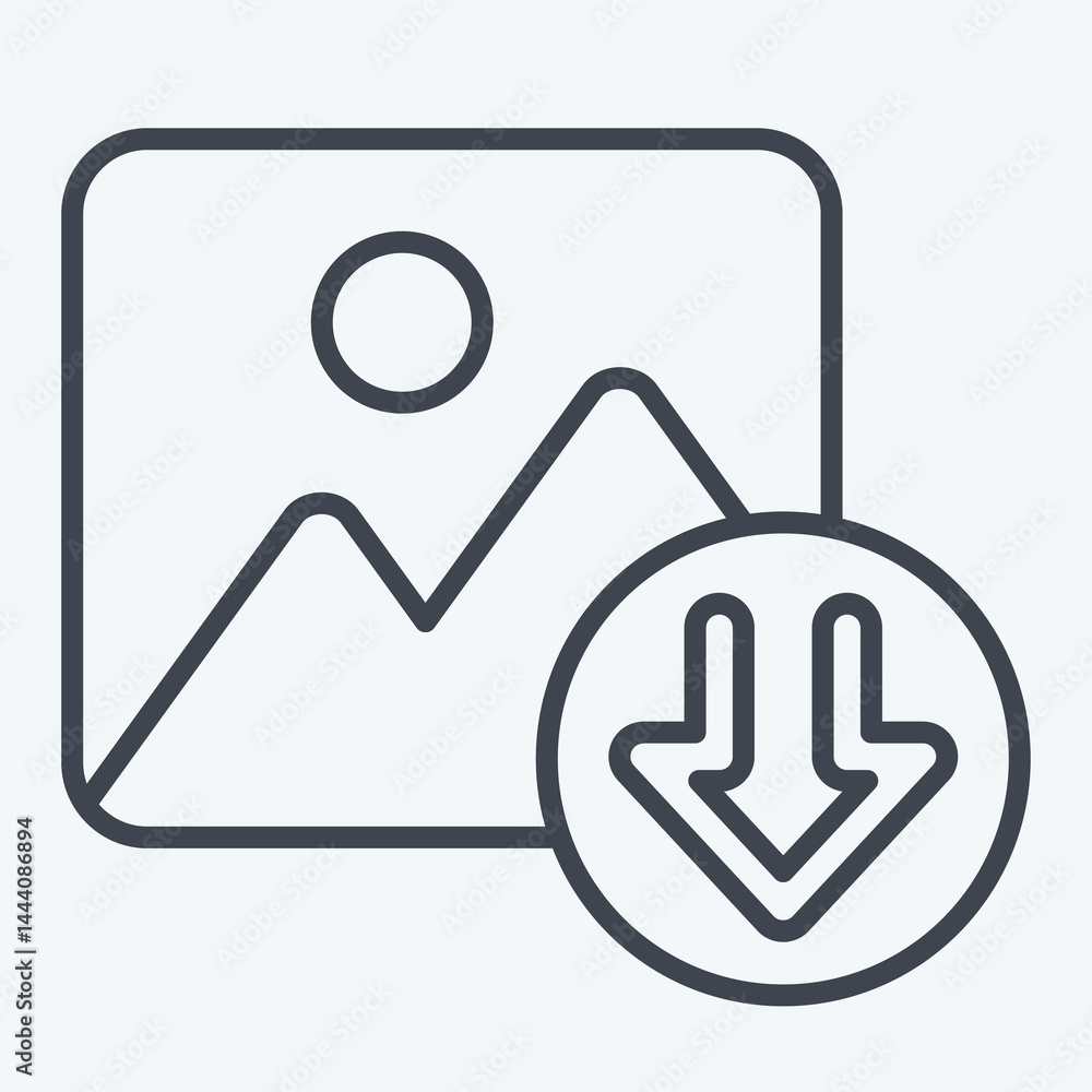 Icon Photo. related to Download symbol. line style. design editable Icon Photo. related to Download symbol. line style. design editable
