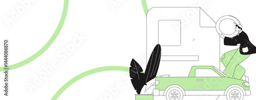 Buy insurance for car flat character vector concept operation illustration
