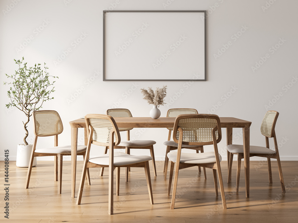 Elegant Dining Room with Wooden Furniture and Modern Decor Elegant Dining Room with Wooden Furniture and Modern Decor