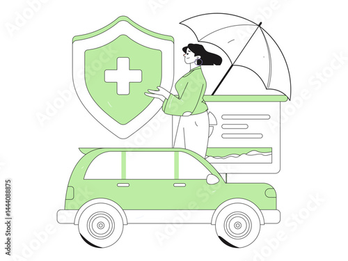 Buy insurance for car flat character vector concept operation illustration
