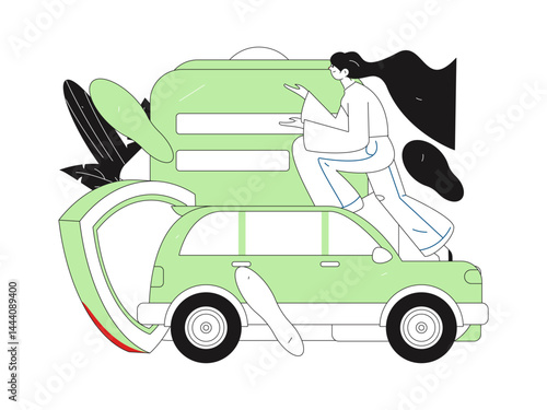Buy insurance for car flat character vector concept operation illustration
