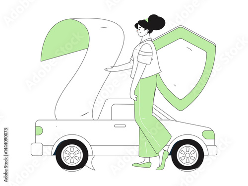 Buy insurance for car flat character vector concept operation illustration
