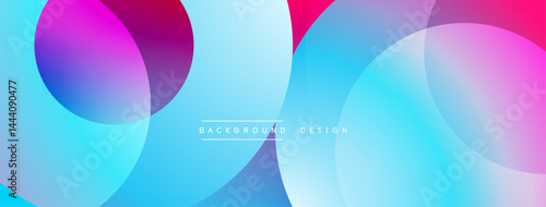 Abstract colorful background. Overlapping circles create dynamic visual effect. Gradient shades blend smoothly, modern design.