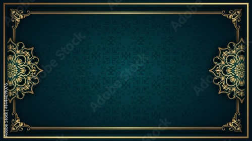 decorative mandala animation on green luxury background