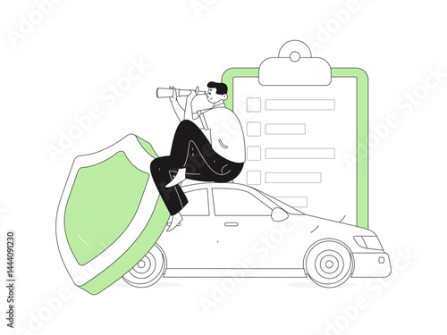 Buy insurance for car flat character vector concept operation illustration
