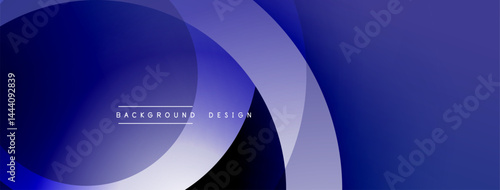 Abstract background features overlapping circles, gradient shades of blue. Minimalist design, modern aesthetic, smooth transitions.