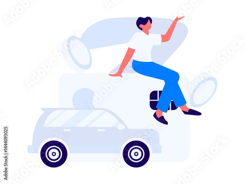 Buy insurance for car flat character vector concept operation illustration

