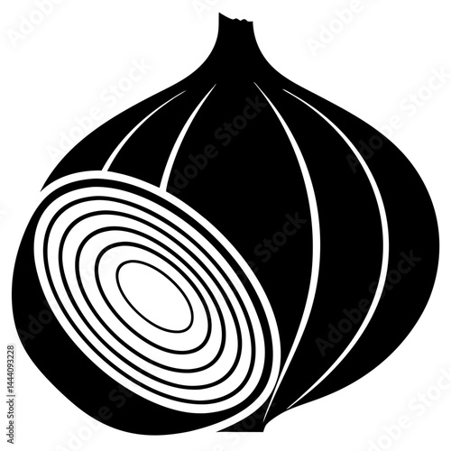 Minimal Onion Line Art Icon Representing Fresh Vegetable Food Vector Illustration on Transparent background PNG image