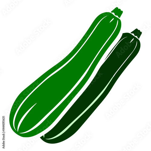 Fresh Cucumber Green Vegetable Icon Set Vector Illustration on Transparent Background PNG Image