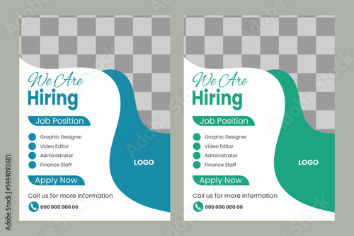  Were Hiring Job Recruitment Flyer Template Design Vector Template 
