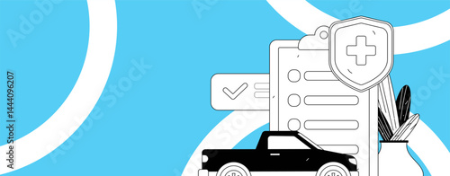 Buy insurance for car flat character vector concept operation illustration
