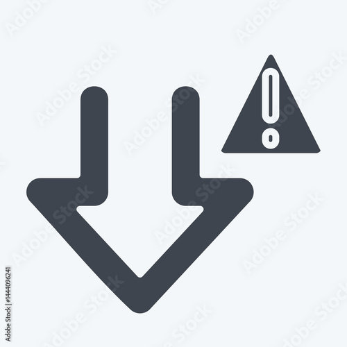 Icon Download Error. related to Download symbol. glyph style. design editable