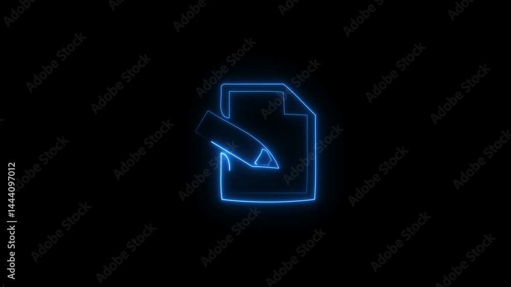 Glowing Neon book icon, on black background 4k illustration. Glowing Neon book icon, on black background 4k illustration.