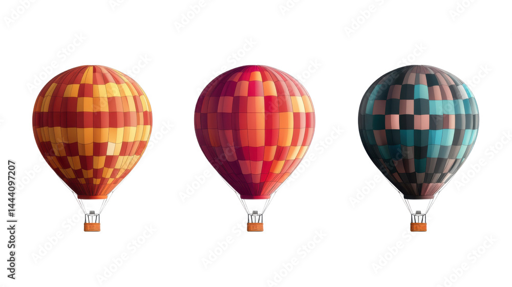 Fototapeta premium colorful hot air balloon on white background