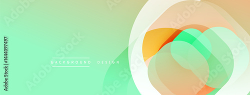 Abstract colorful layers create modern design. Soft gradients, circular shapes, pleasing visual effect. Minimalist background.