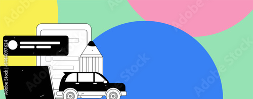 Buy insurance for car flat character vector concept operation illustration
