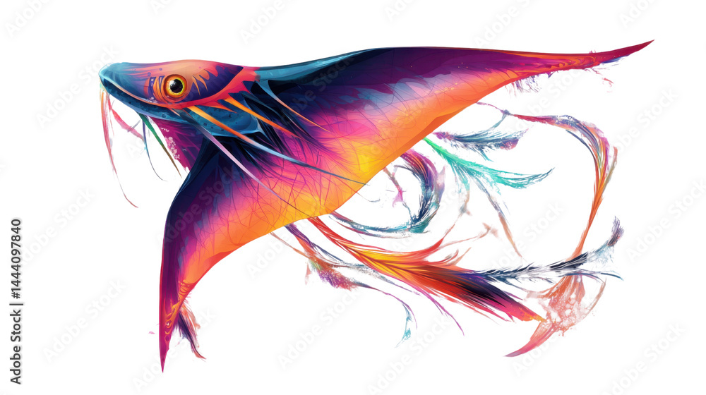Fototapeta premium colorful kite on white background