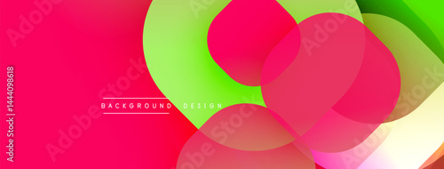 Abstract vibrant circles overlap. Gradient colors create modern visual effect. Background design features smooth transitions, dynamic composition.