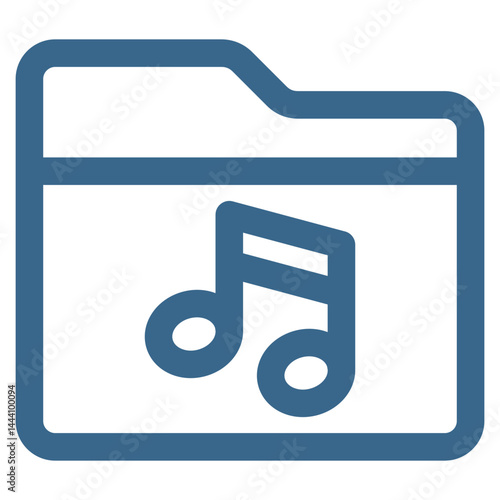 Folder Music Icon Element For Design