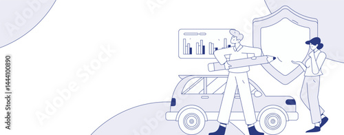 Buy insurance for car flat character vector concept operation illustration
