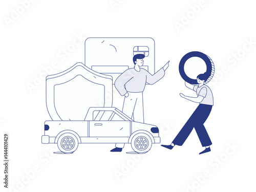Buy insurance for car flat character vector concept operation illustration
