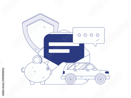 Buy insurance for car flat character vector concept operation illustration
