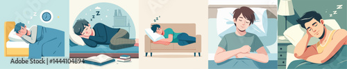 Vector of sleeping man
