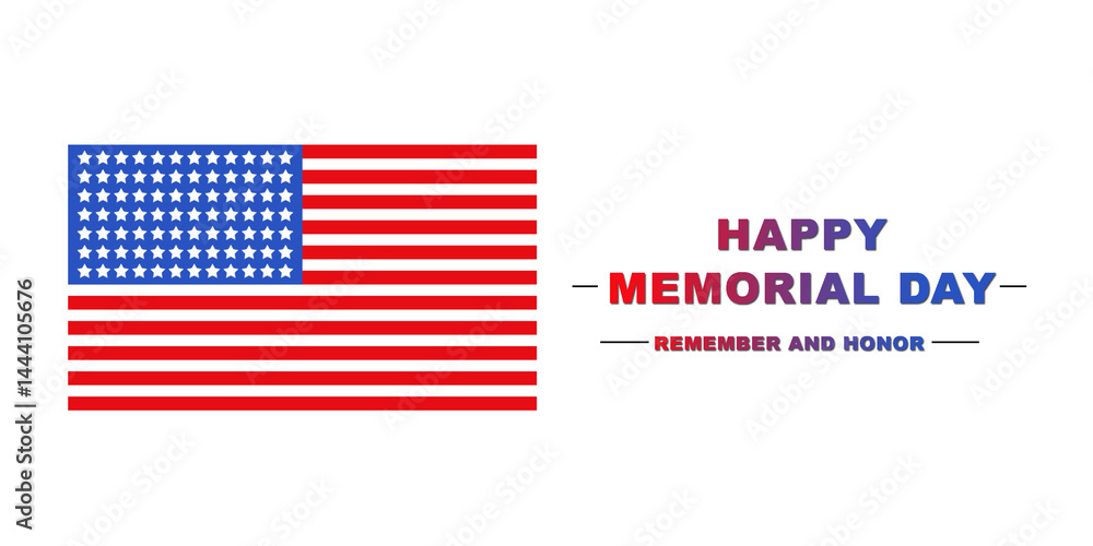 2d illustration happy memorial day
2d illustration happy memorial day