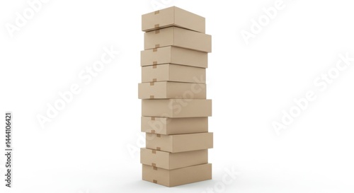 Wallpaper Mural Stack of brown cardboard boxes isolated on white background. Torontodigital.ca