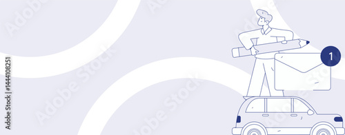 Buy insurance for car flat character vector concept operation illustration
