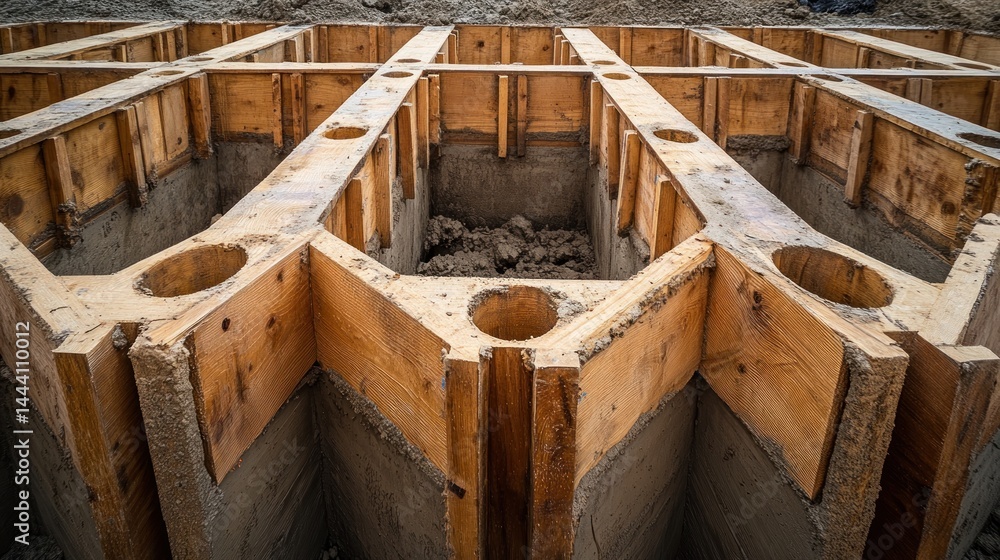 Obraz premium Foundation construction site