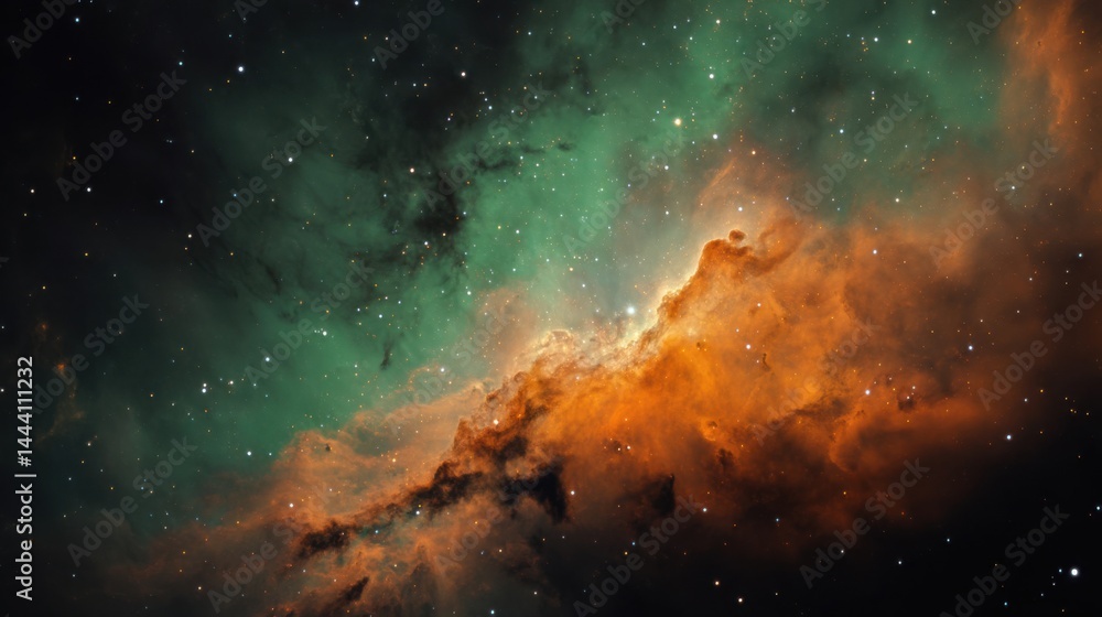 Fototapeta premium Vibrant Nebula in Outer Space with Colorful Gas Clouds