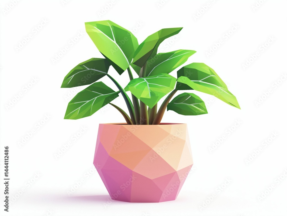 Low Poly Plant in Pot Low Poly Plant in Pot