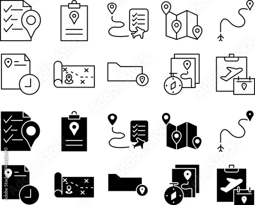 Set of itinerary icon