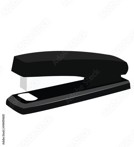 black stapler. Paper stapler flat icon.