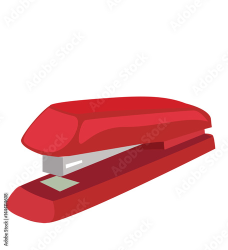 Vector cartoon stapler. red stapler