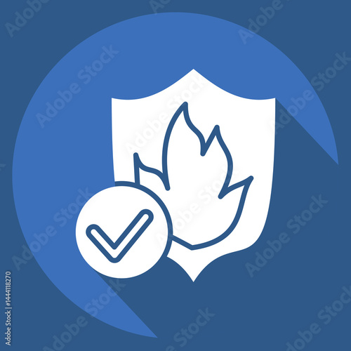 Icon Fireproof. related to Bedding symbol. long shadow style. design editable