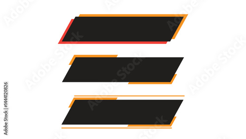 Text box design set for name on video, text box set, name banner set, text banner 3 different sets