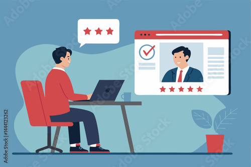 A recruiter conducts a remote job interview via video conferencing, showcasing modern virtual hiring practices.